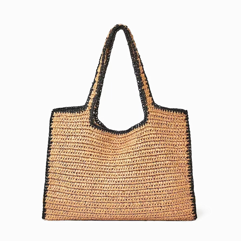 Crochet Bag Raffia - ฟางทอ Tote กระเป๋าผู้หญิง Raffia กระเป๋าหวายขนาดใหญ่ตะกร้ากระเป๋าชายหาดหรูหราโครเชต์กระเป๋าถือ Tote