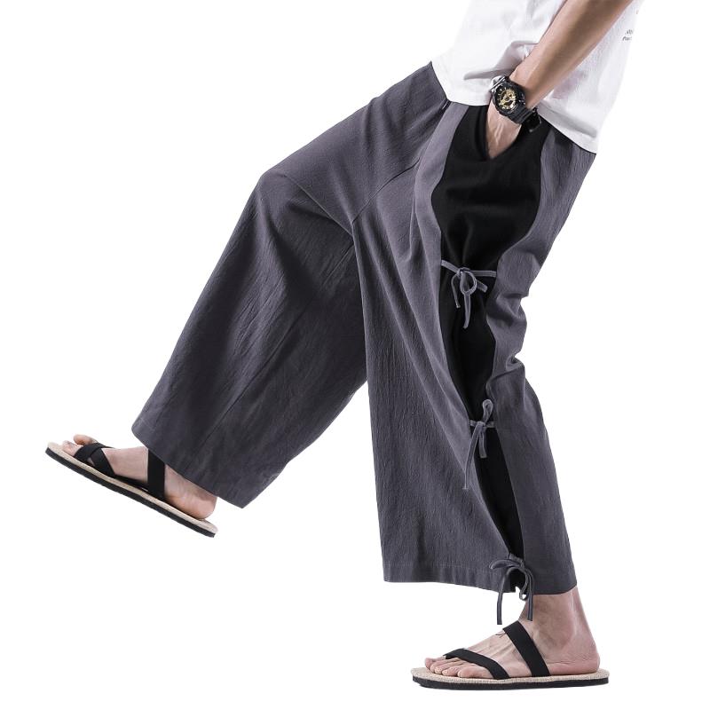 Linen Pant Wide - กางเกงผู้ชายไซส์ใหญ่พิเศษ ฤดูใบไม้ร่วง ฤดูร้อน 5XL 6XL 7XL