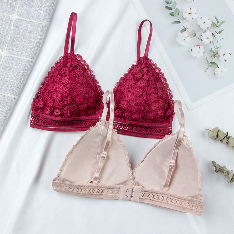 เซ็กซี่ Floral Lace Bra Top สํ - Bralette Triangle Set บทวิจารณ์และราคา