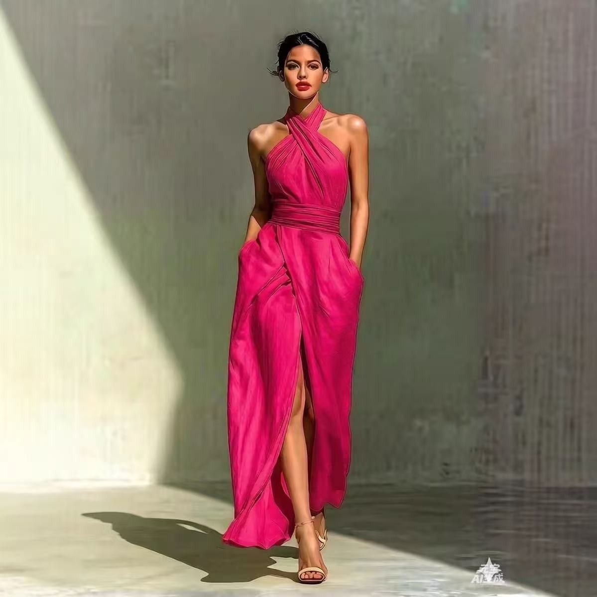 เดรสยาวสไตล์โบโฮสุดชิค ดีไซน์ผ - Maxi Dress Halter บทวิจารณ์และราคา