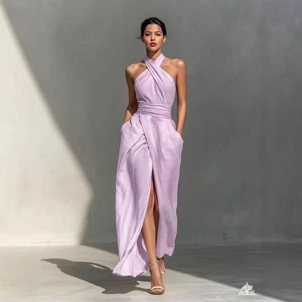 เดรสยาวสไตล์โบโฮสุดชิค ดีไซน์ผ - Maxi Dress Halter บทวิจารณ์และราคา