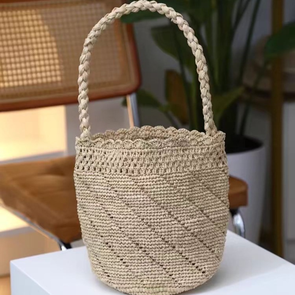 Handmade โครเชต์ฟางกระเป๋า Boh - Crochet Bag Raffia บทวิจารณ์และราคา