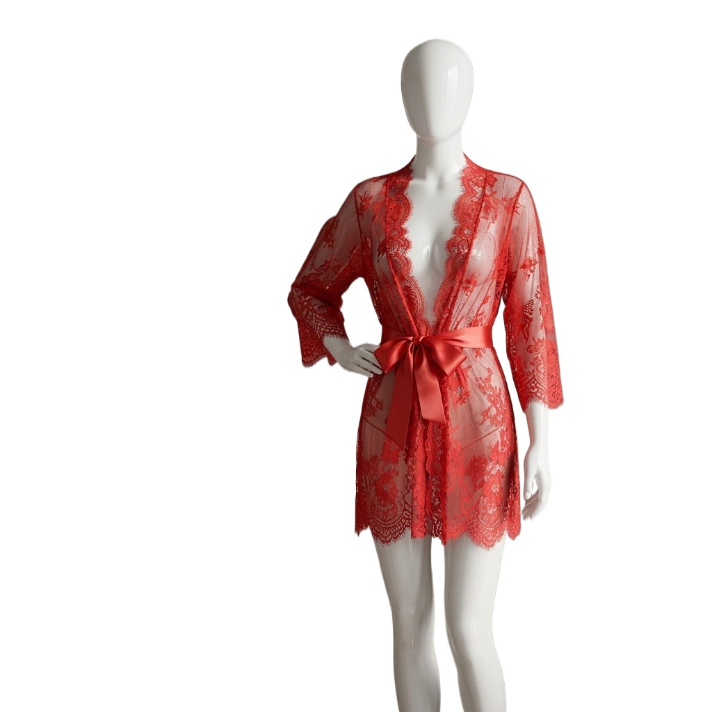 ชุดคลุมนอนผ้าลูกไม้โปร่งลายดอก - Kimono Sheer Floral บทวิจารณ์และราคา