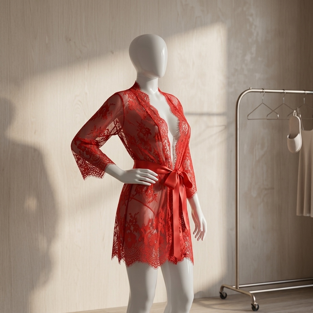 ชุดคลุมนอนผ้าลูกไม้โปร่งลายดอก - Kimono Sheer Floral บทวิจารณ์และราคา