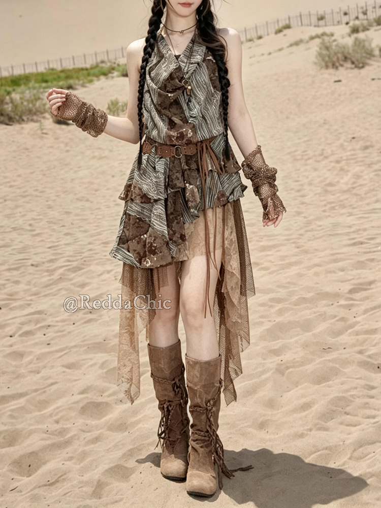 ชุดเดรสสไตล์เรโทรโบโฮ ReddaChi - Maxi Dress Halter บทวิจารณ์และราคา
